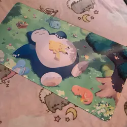 Snorlax Pikachu Rubber Playmat Play Mat Tcg Trading Card Game Pokemon Standard - Image 1