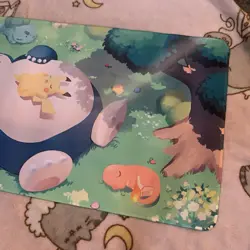 Snorlax Pikachu Rubber Playmat Play Mat Tcg Trading Card Game Pokemon Standard - Image 3