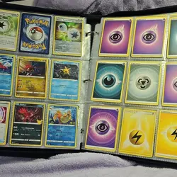 Pokemon TCG Mixed Card Lot Binder Mewtwo & Mew Cover Charizard Lucario Lampent - Image 2