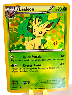 2013 Pokemon LEAFEON Card BW87 # 470 Verdant Holo PROMO Black Star - Image 3