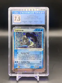 Pokemon 2003 Ruby & Sapphire Lapras EX Holo Ultra Rare Card #99/109 CGC 7.5 - Image 1