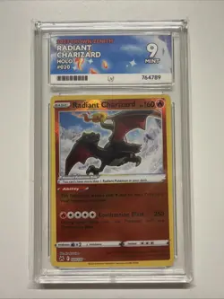 Pokemon TCG Radiant Charizard Crown Zenith Holo Card 020/159 Graded ACE 9 - Image 1