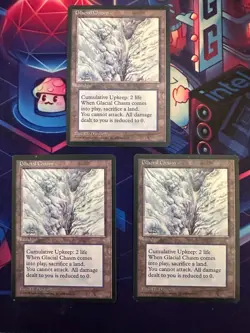 MTG - 3x Glacial Chasm x3 - Ice Age - English - MP/LP Condition - Image 1