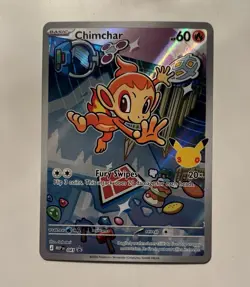 Pokemon First Partner Illustration Rare Chimchar 30th Anniversary-NM - Image 1