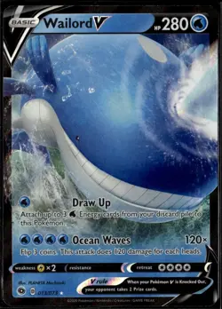 Wailord V Ultra Rare Champion's Path 13/73 Water Pokemon Card TCG - Image 1