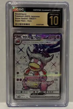 CGC 10 Pristine Slowking ex Holo 086/071 SR Snow Hazard 2023 Japanese Pokemon - Image 1