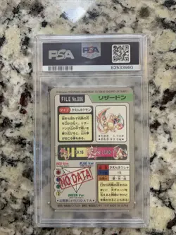 Pokemon 1997 Japanese Bandai Pocket Monsters Carddass #006 Charizard Prism PSA 6 - Image 2
