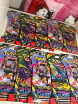 Pokemon TCG Mega Evolution Phantasmal Flames 10x Sleeved Booster Pack Set NEW - Image 1