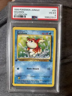 Pokemon TCG 1999 Pokemon Jungle Goldeen 1st edition PSA 4 - Image 1