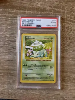 Pokemon TCG Bulbasaur Shadowless PSA 2 - Image 1