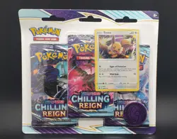 Pokemon TCG Chilling Reign 3 Pack Blister Eevee Promo Sealed - Image 1