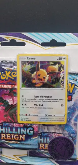 Pokemon TCG Chilling Reign 3 Pack Blister Eevee Promo Sealed - Image 3