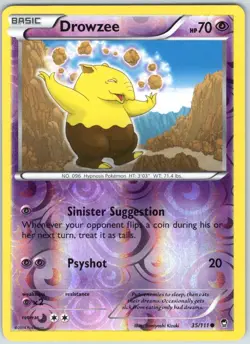 Drowzee 35/111 Common Furious Fists Pokemon Reverse Holo NM - Image 1