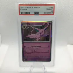 2025 POKEMON PRE EN-PRISMATIC EVOLUTIONS #033 ESPEON PSA 10 - Image 1