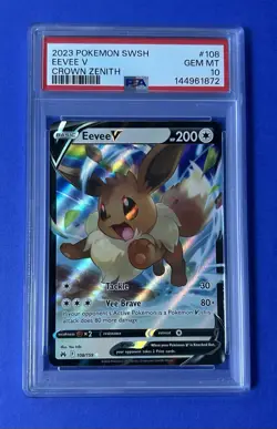 2023 Pokemon SWSH Eevee V Crown Zenith #108 PSA 10 GEM MT - Image 1