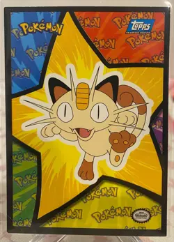 Meowth Topps blue logo vintage Nintendo Pokemon - MP - Image 1