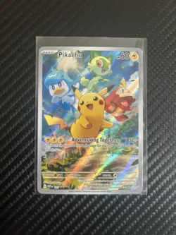 Pokemon TCG Pikachu 027 Promo Holo Black Star Paldea Evolved - Image 1