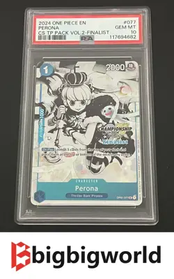 PSA10 One Piece Card Game Championship 2024 Finalist OP01-077 Perona Monochrome - Image 1