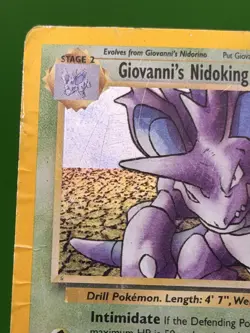 Giovanni's Nidoking Holo 7/132 Pokemon Gym Challenge Card 007/132 Damaged - Image 3