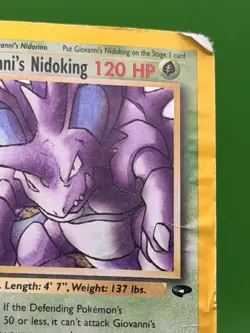 Giovanni's Nidoking Holo 7/132 Pokemon Gym Challenge Card 007/132 Damaged - Image 4