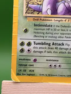 Giovanni's Nidoking Holo 7/132 Pokemon Gym Challenge Card 007/132 Damaged - Image 5