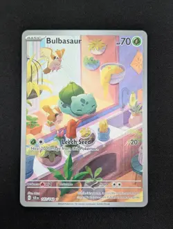 Bulbasaur 143/142: SV07 Stellar Crown Illustration Rare Holo Pokemon Card - Image 1