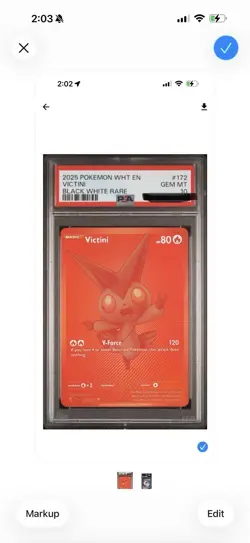 Pokemon Victini Black White Rare 2025 PSA 10 Card 172/086 English - Image 1