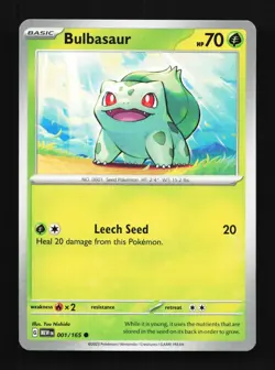 Bulbasaur 001/165 Pokemon Card 151 Japanese Pokemon Card TCG - Image 1