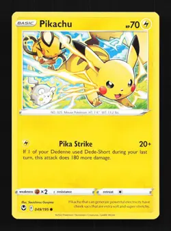 Pikachu 049/195 Silver Tempest English Pokemon Card TCG - Image 1