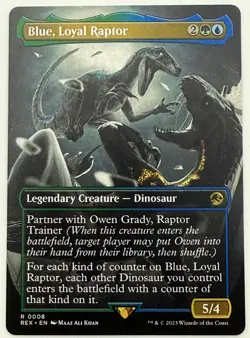 Blue, Loyal Raptor Jurassic World Collection REX MTG Magic: The Gathering MINT - Image 1