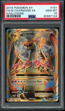 2016 Pokemon XY Evolutions Full Art FA Mega M Charizard EX #101 eBay 1/1 PSA 10 - Image 1