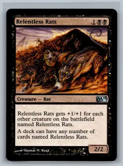 Magic The Gathering Magic 2011 Relentless Rats #113/249 MTG TCG CCG M11 - Image 1