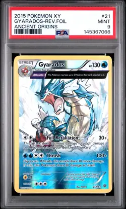 Pokemon XY Ancient Origins Gyarados Holo Rare Full Art #21/98 2015 PSA 9 - Image 5