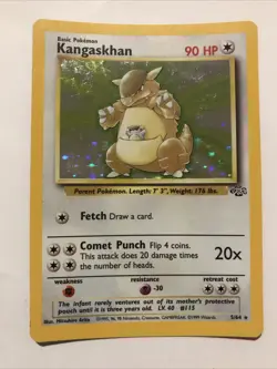 Pokemon TCG Kangaskhan Jungle 5/64 Holo Unlimited Holo Rare - Image 1
