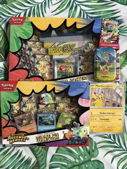 Pokemon Ascended Heroes Lucario Poster, Deluxe Pin, Tin & Pikachu At The Museum - Image 1