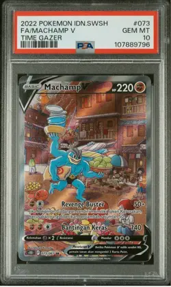Pokemon Machamp V S10D 73/067 SR AA INDONESIA Alt Art Time Gazer PSA 10 POP 41 - Image 1
