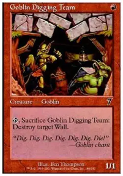 Goblin Digging Team -Foil Medium Play MTG 7th Edition - Image 1