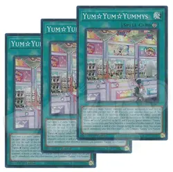 Yugioh - Yum Yum Yummys x 3 - 1st Edition Super Rare NM - Free Holo Card - Image 1