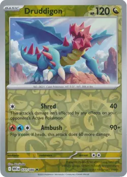 Druddigon 071/086 Reverse Holo White Flare WHT English Pokemon Card NM - Image 1
