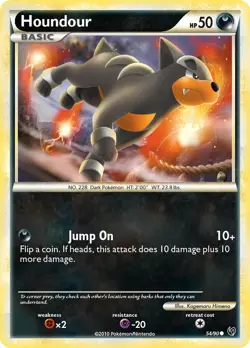 Houndour 54/90 Undaunted Pokemon Card LP - Image 1
