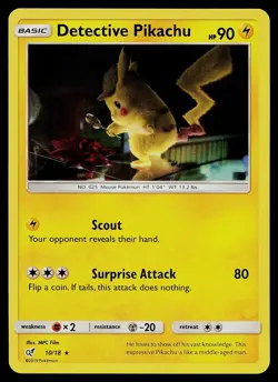 Pokemon Card - Detective Pikachu Detective Pikachu 10/18 Holo - Image 1