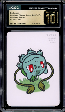 CGC 10 Pristine JPN Bulbasaur Taruka Playing Cards Pokemon - Image 1