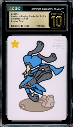 CGC 10 Pristine JPN Lucario Taruka Playing Cards Pokemon - Image 1