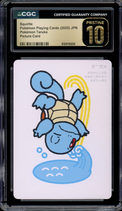 CGC 10 Pristine JPN Squirtle Taruka Playing Cards Pokemon - Image 1