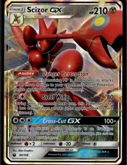 Scizor GX Ultra Rare SM Celestial Storm 90/168 Metal Holofoil Pokemon Card - Image 1