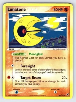 Lunatone 36/107 2005 EX Deoxys Pokemon Card TCG Nintendo Uncommon - Nm/Vlp - Image 1