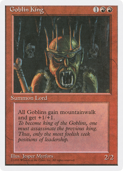 Goblin King (MP) Fourth Edition 4ED Magic MTG - Image 1
