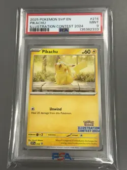 Pokemon Pikachu Illustration Contest 2024 Promo SVP 214 PSA 9 English 2025 - Image 1
