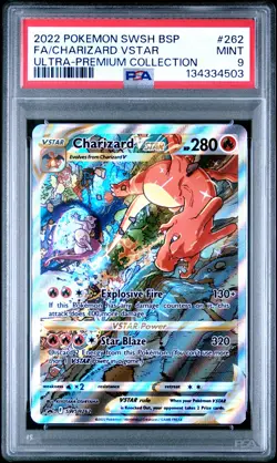 2022 Pokemon Swsh Black Star Promo Full Art/Charizard Vstar Sword PSA 9 - Image 1