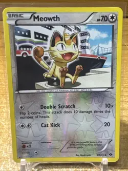 Pokemon TCG Meowth 80/99 Reverse Holo Next Destinies NM 2012 - Image 1